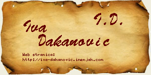 Iva Dakanović vizit kartica